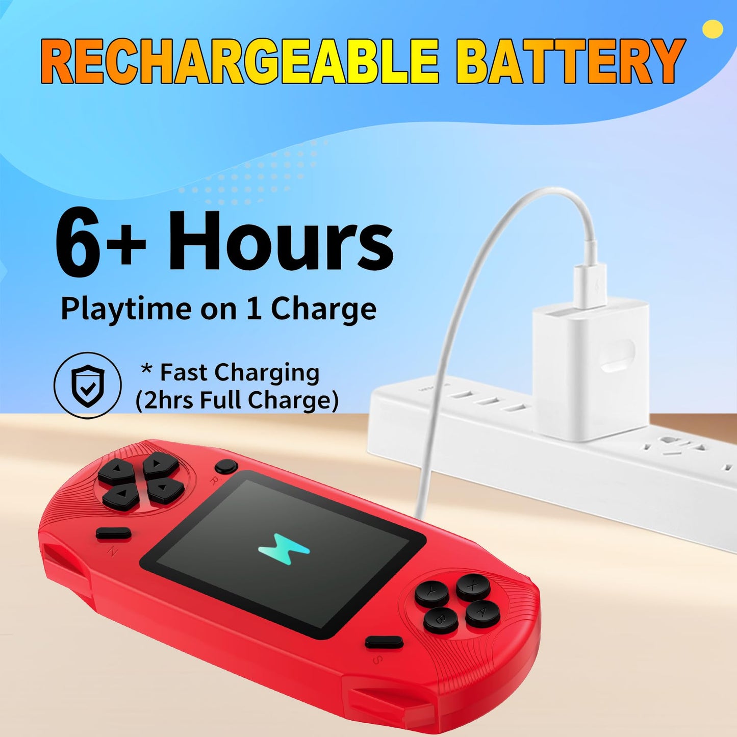 Beijue 16 Bit Handheld Games for Kids Preloaded 220 Retro Video Games, Red | 3.0" HD Screen, Rich Gameplay,USB-C Rechargeable, 6+Hrs Play, Portable Travel Toy for Car Flights,Boys Girls Birthdays Gift