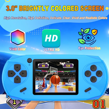 Beijue 16 Bit Handheld Games for Kids Preloaded 220 Retro Video Games, Red | 3.0" HD Screen, Rich Gameplay,USB-C Rechargeable, 6+Hrs Play, Portable Travel Toy for Car Flights,Boys Girls Birthdays Gift