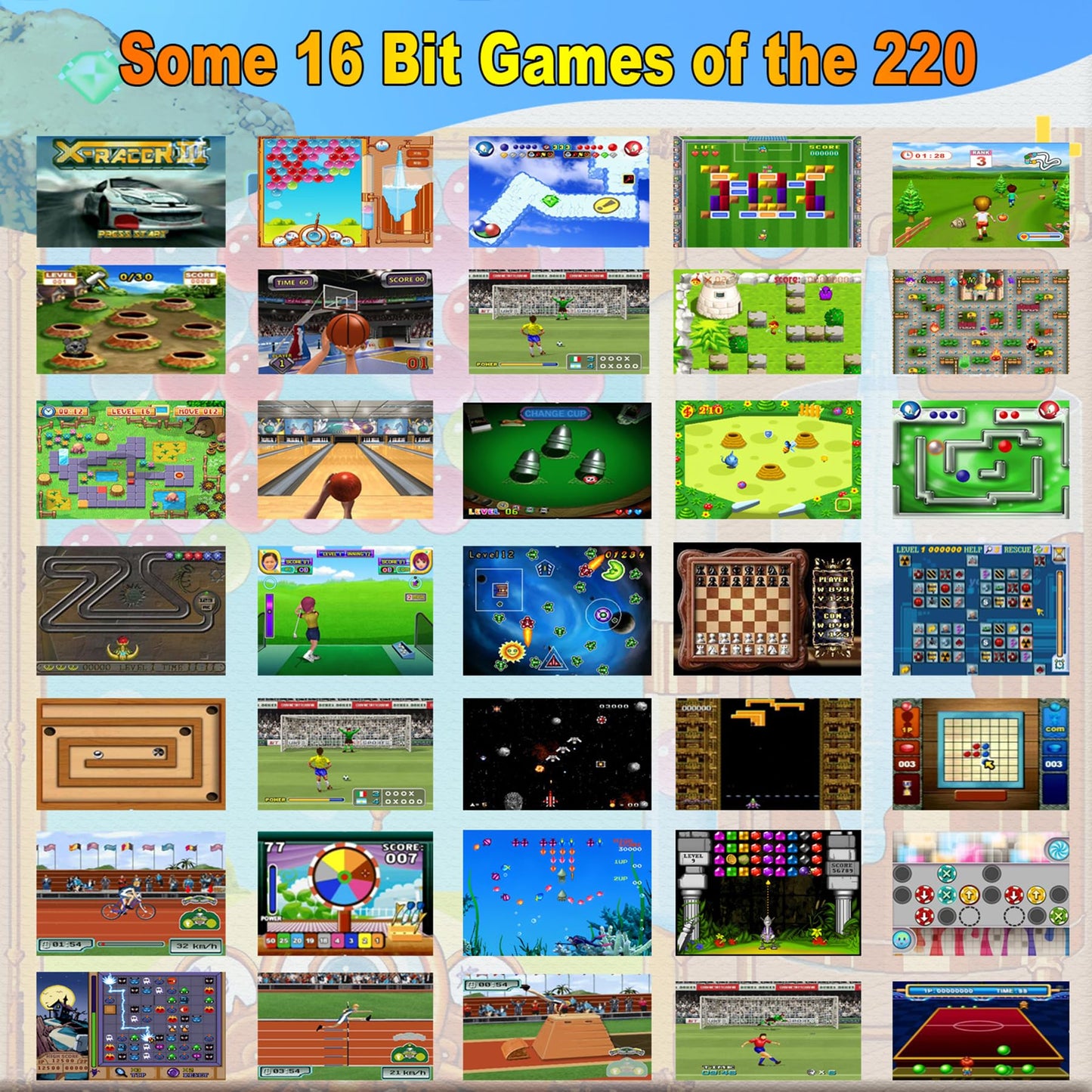 Beijue 16 Bit Handheld Games for Kids Preloaded 220 Retro Video Games, Red | 3.0" HD Screen, Rich Gameplay,USB-C Rechargeable, 6+Hrs Play, Portable Travel Toy for Car Flights,Boys Girls Birthdays Gift