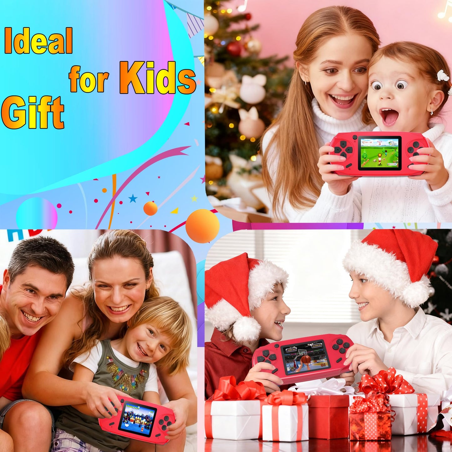Beijue 16 Bit Handheld Games for Kids Preloaded 220 Retro Video Games, Red | 3.0" HD Screen, Rich Gameplay,USB-C Rechargeable, 6+Hrs Play, Portable Travel Toy for Car Flights,Boys Girls Birthdays Gift