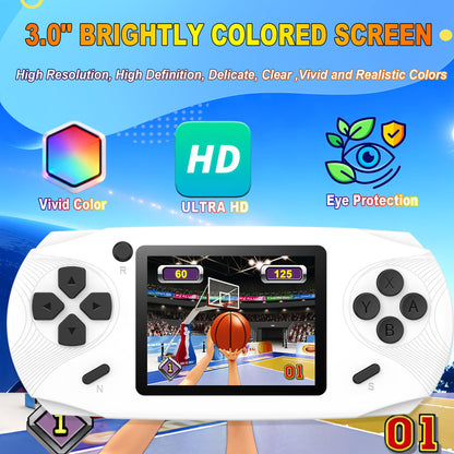 Beijue 16 Bit Handheld Games for Kids Preloaded 220 Retro Video Games, Red | 3.0" HD Screen, Rich Gameplay,USB-C Rechargeable, 6+Hrs Play, Portable Travel Toy for Car Flights,Boys Girls Birthdays Gift